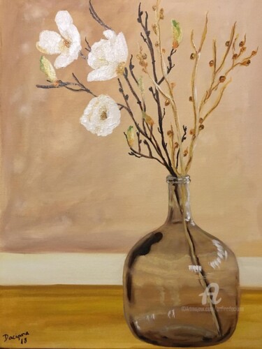 Vase with cerise flower